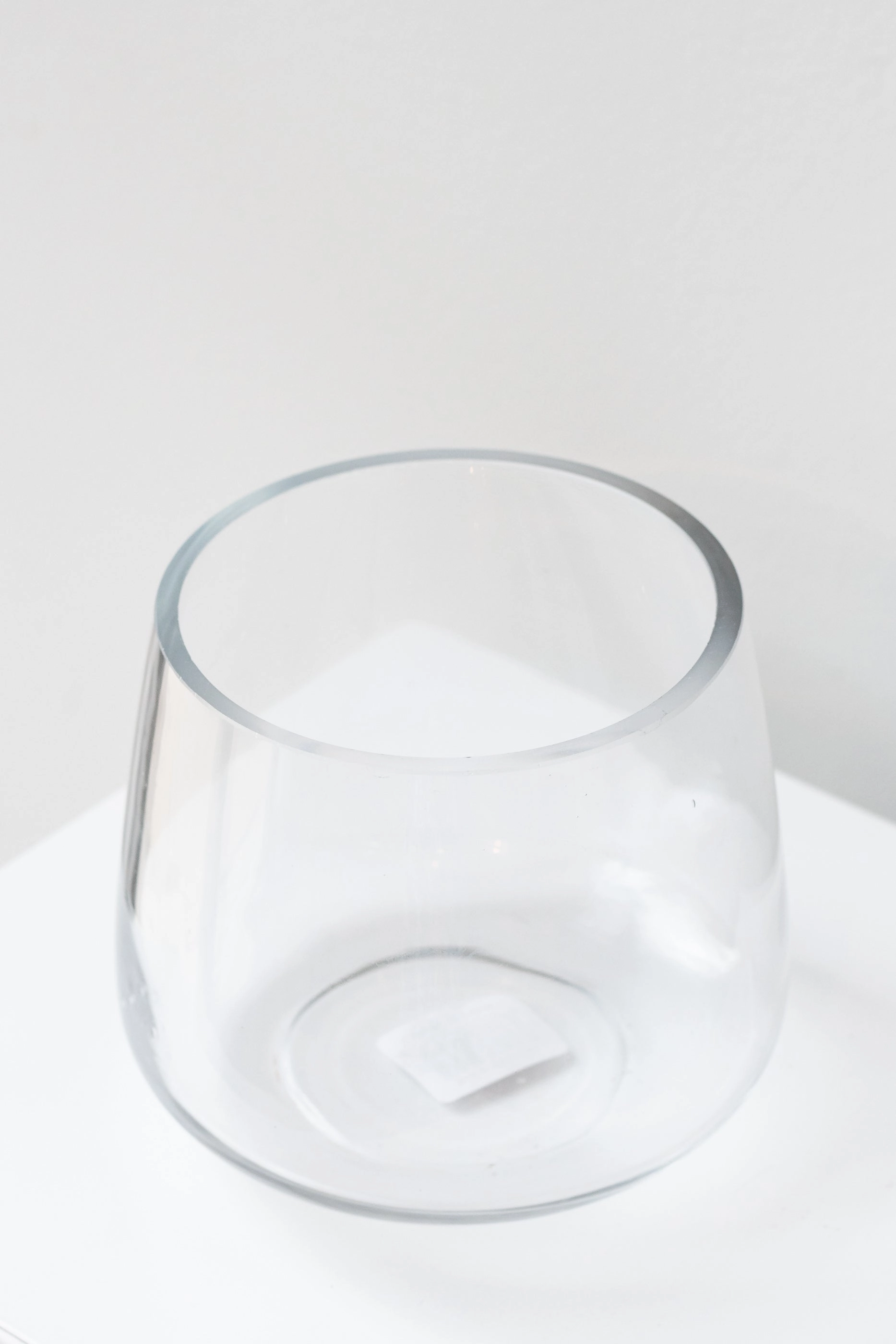 Reverse Taper Round Bottom Vase clear glass 4.5h x 5.5w