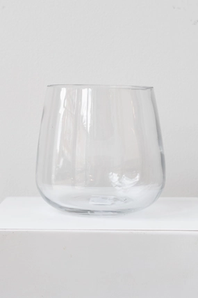 Reverse Taper Round Bottom Vase clear glass 5.5h x 6w Vase,Flower Vase