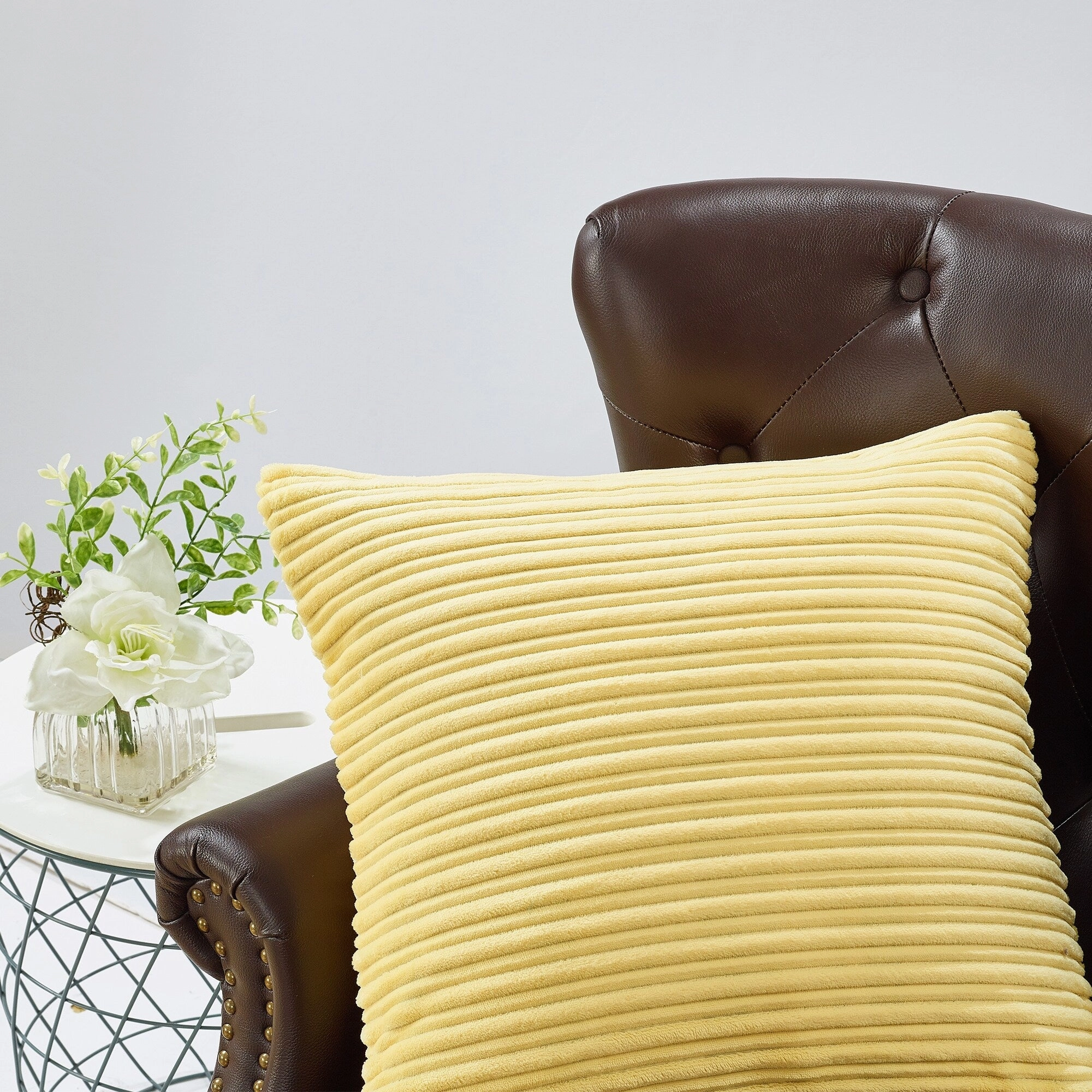 Ribbed Flanned 4 Pieces Pillow Shell Set, NO INSERT