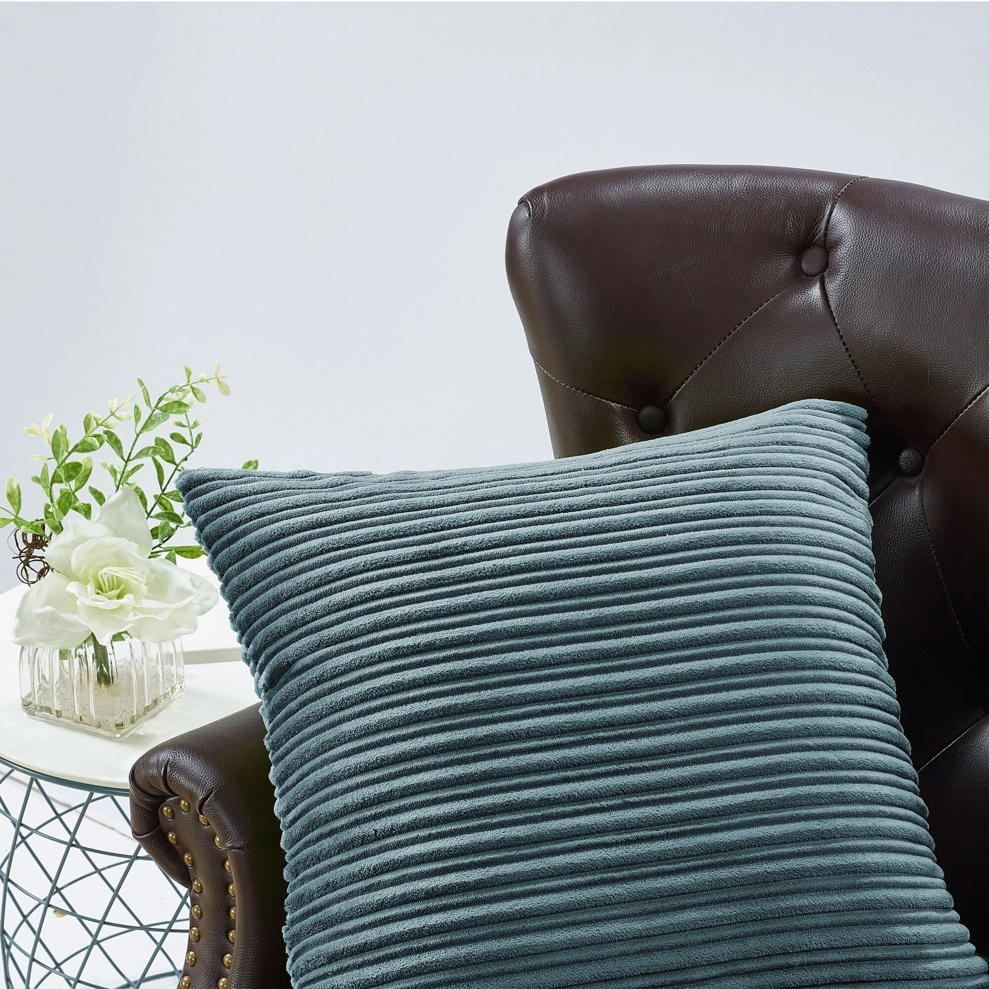 Ribbed Flanned 4 Pieces Pillow Shell Set, NO INSERT