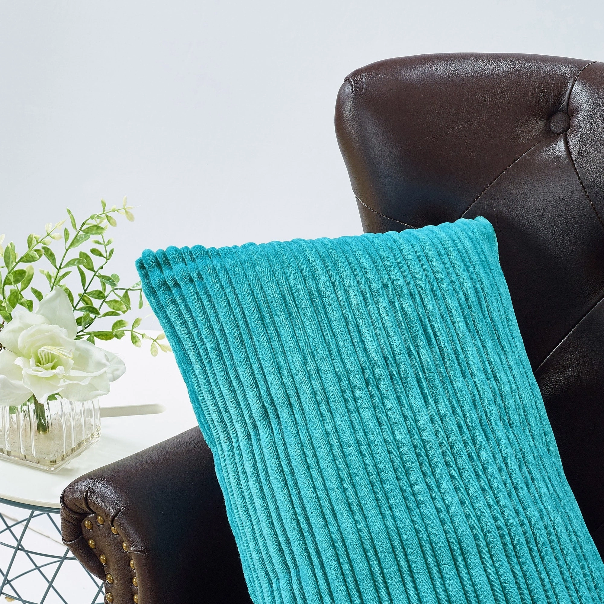 Ribbed Flanned 4 Pieces Pillow Shell Set, NO INSERT