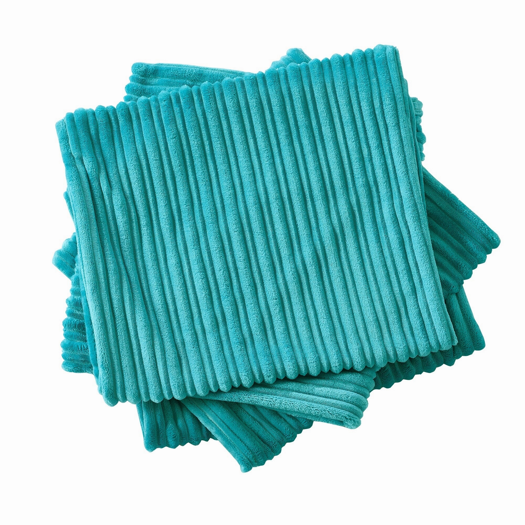Ribbed Flanned 4 Pieces Pillow Shell Set, NO INSERT