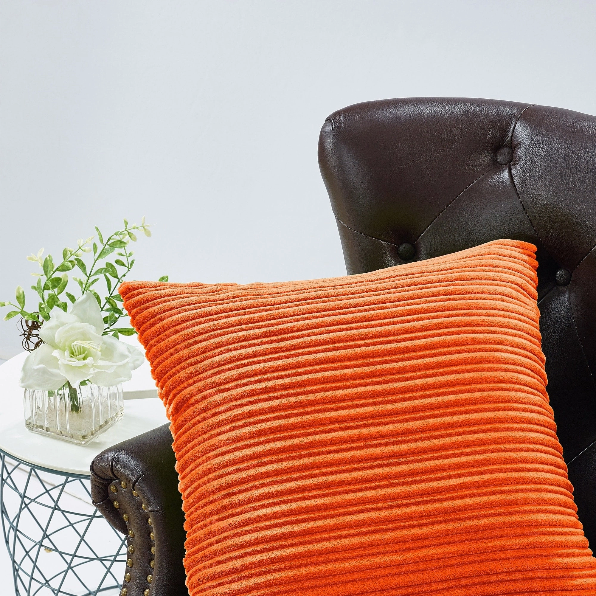 Ribbed Flanned 4 Pieces Pillow Shell Set, NO INSERT