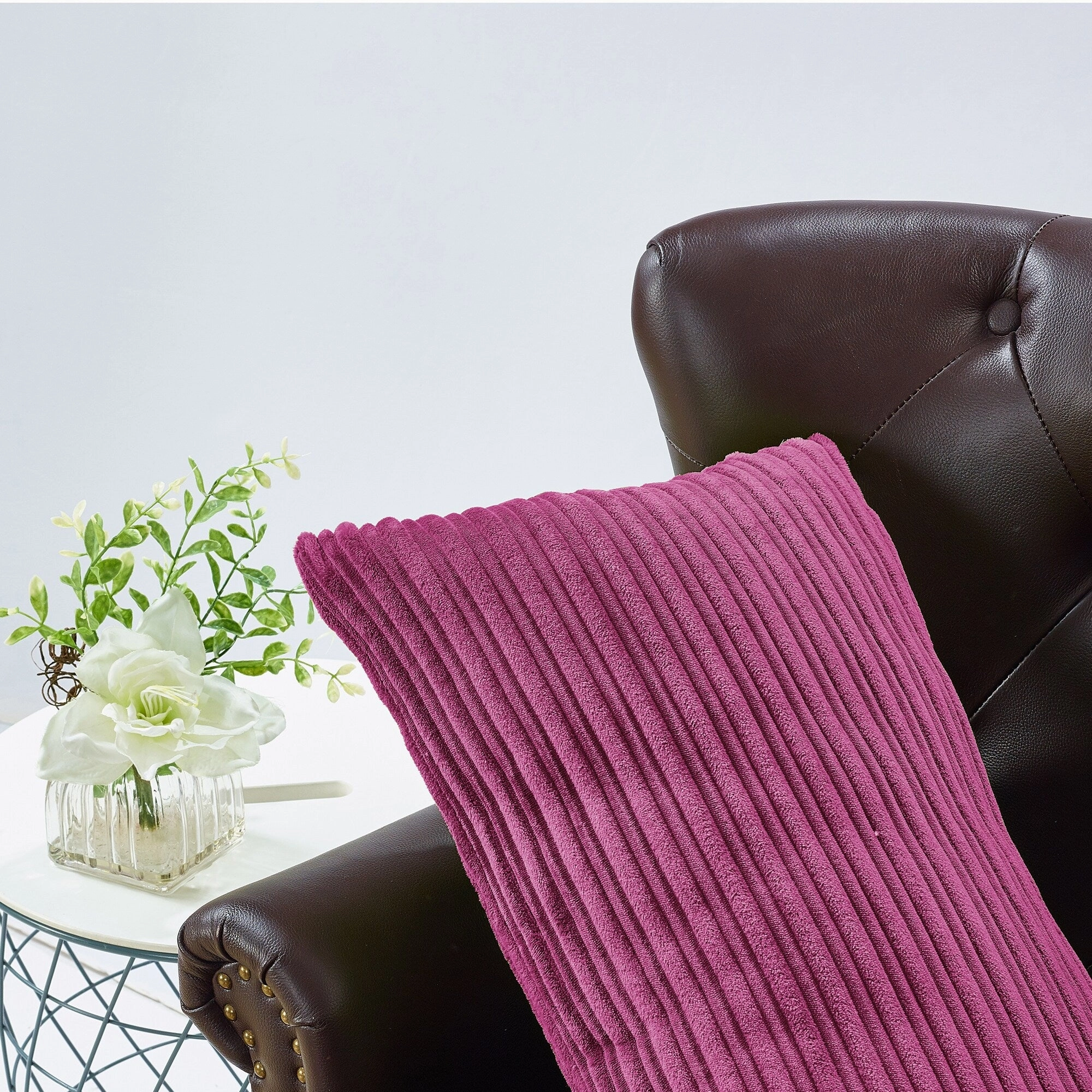 Ribbed Flanned 4 Pieces Pillow Shell Set, NO INSERT