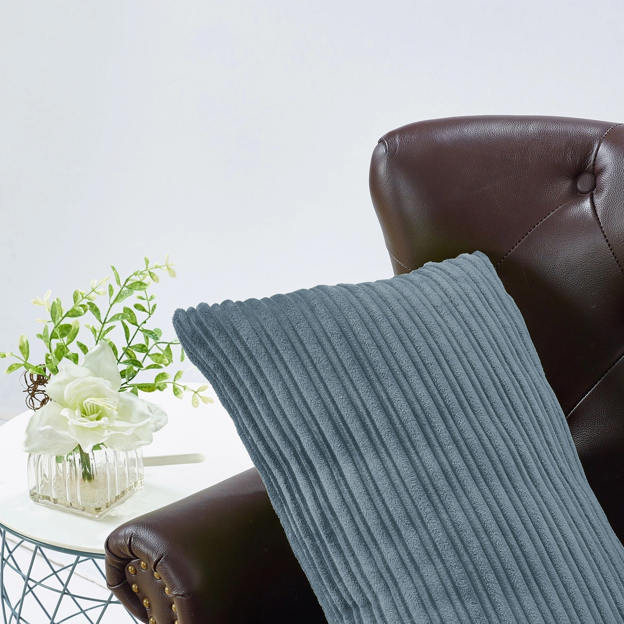 Ribbed Flanned 4 Pieces Pillow Shell Set, NO INSERT