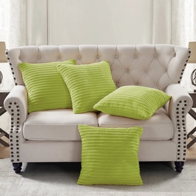 Ribbed Flanned 4 Pieces Pillow Shell Set, NO INSERT pillowcases,cotton pillow covers,bed linen