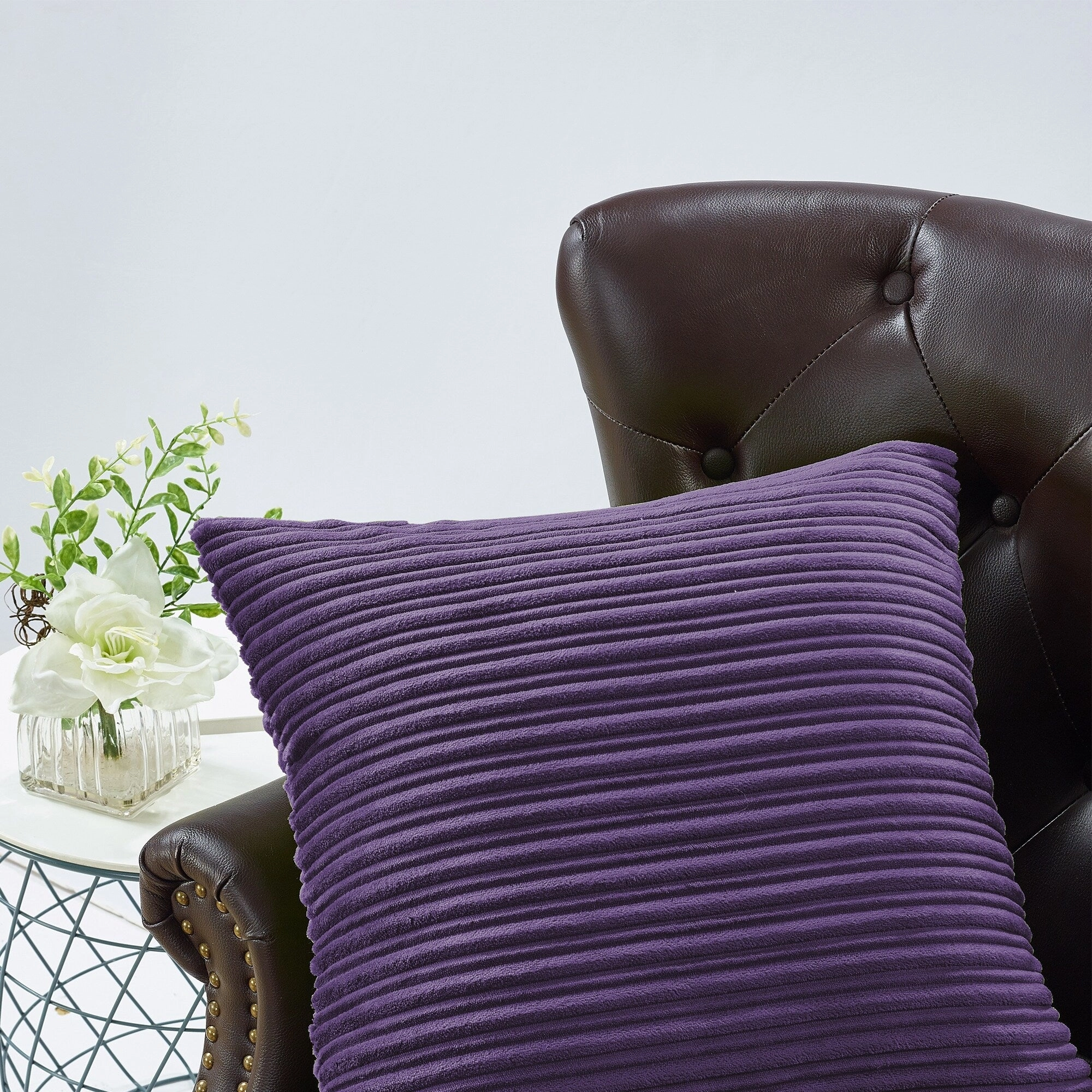 Ribbed Flanned 4 Pieces Pillow Shell Set, NO INSERT