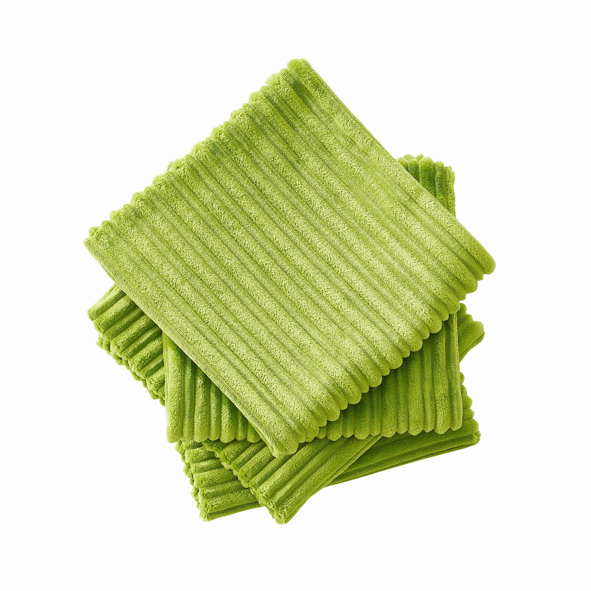 Ribbed Flanned 4 Pieces Pillow Shell Set, NO INSERT
