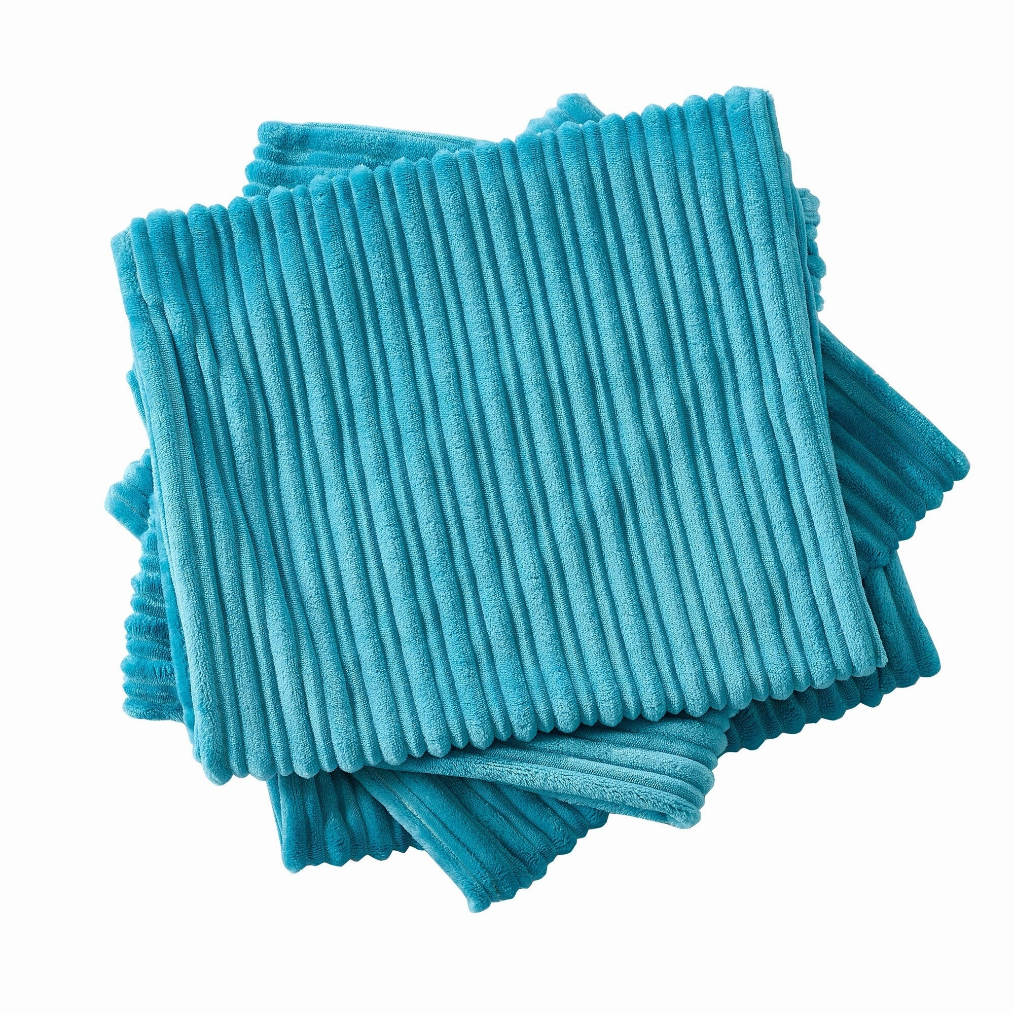 Ribbed Flanned 4 Pieces Pillow Shell Set, NO INSERT