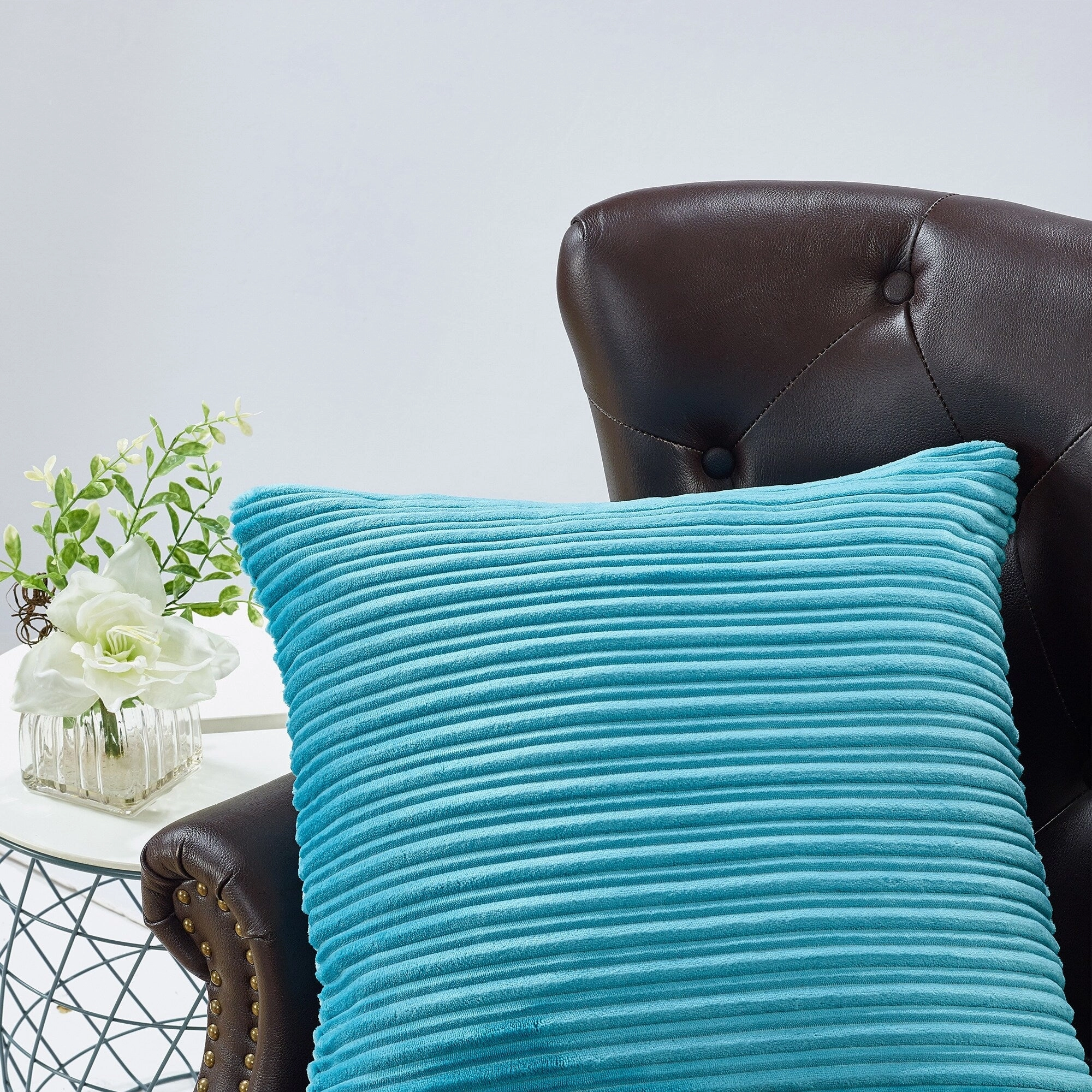 Ribbed Flanned 4 Pieces Pillow Shell Set, NO INSERT