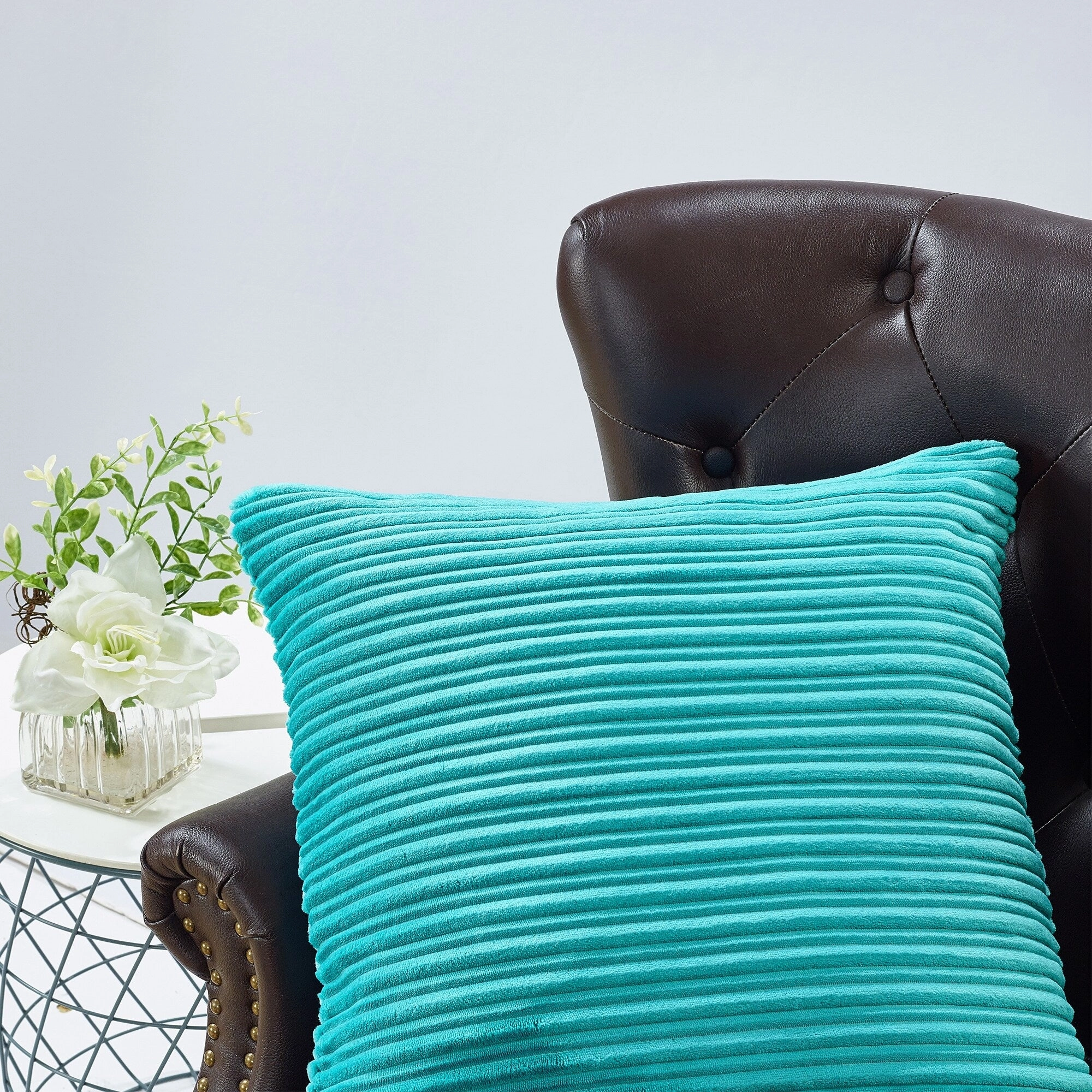 Ribbed Flanned 4 Pieces Pillow Shell Set, NO INSERT