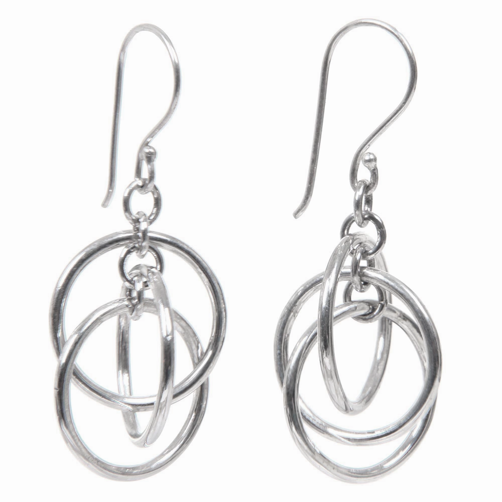 Ring Ring 3 Ring Sterling Silver Earrings