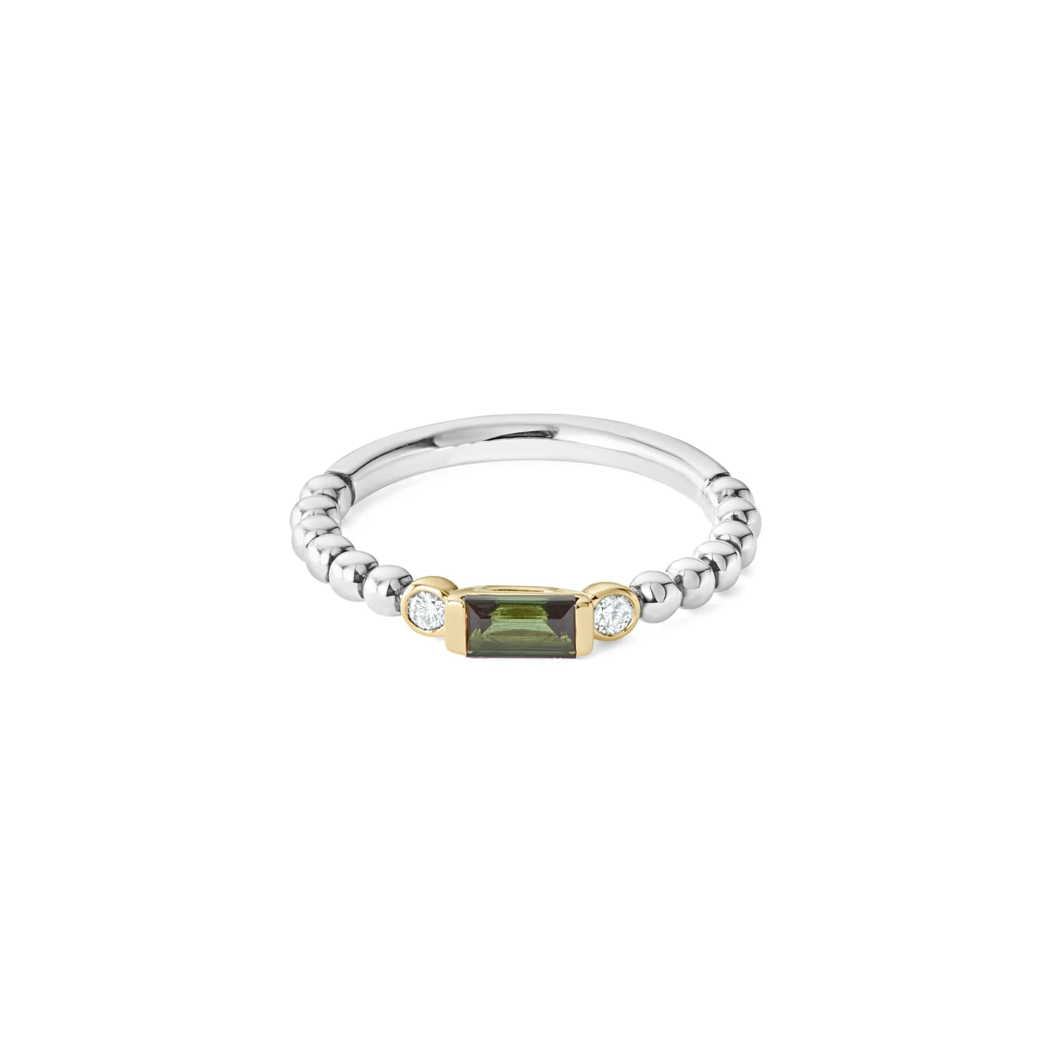 Rittenhouse Green Tourmaline Stacking Ring with Diamonds