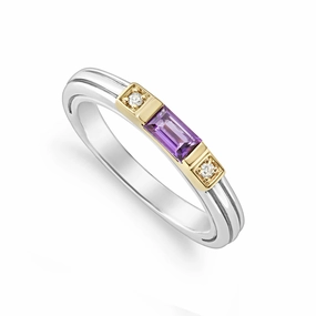 Rittenhouse Amethyst and Diamond Stacking Ring