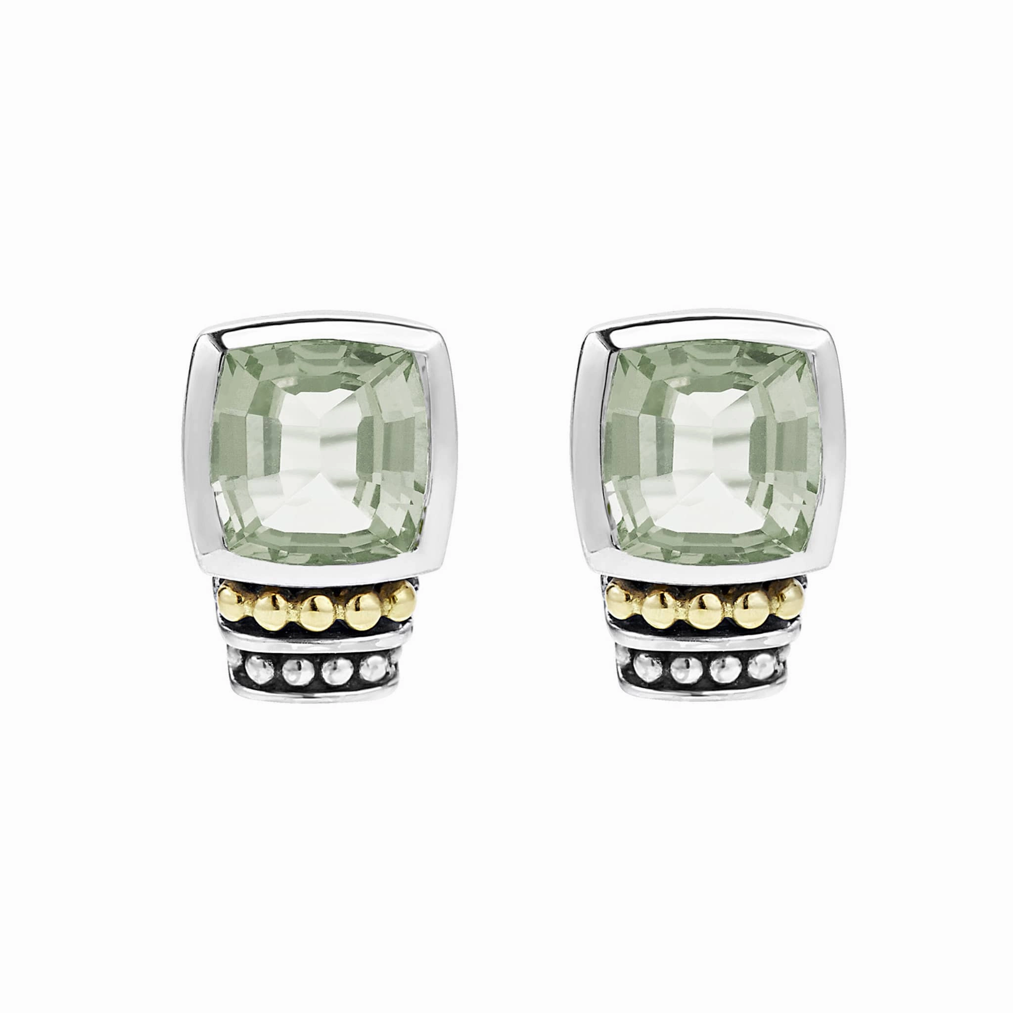 Rittenhouse Bezel-Set Prasiolite Stud Earrings