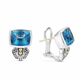 Rittenhouse Bezel-Set Swiss Blue Topaz Earrings