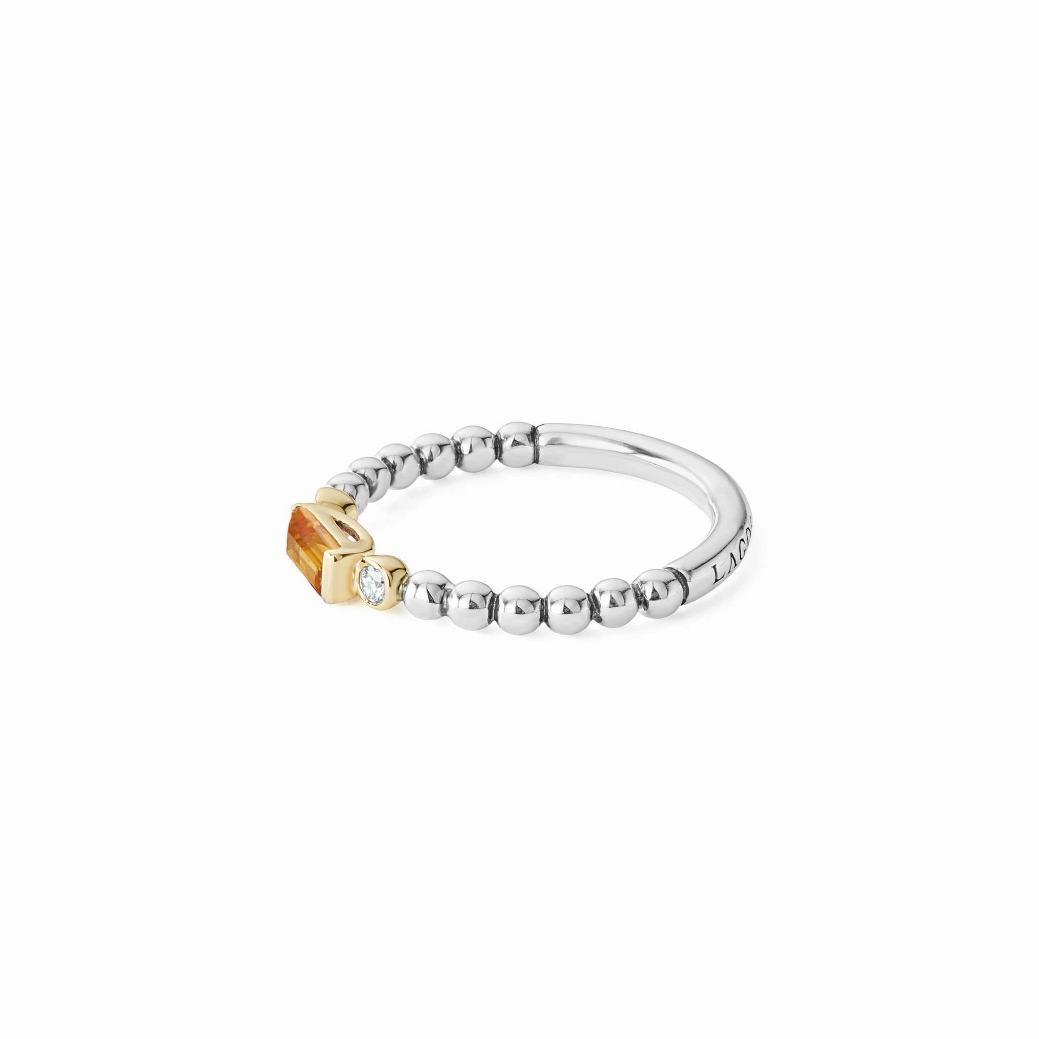Rittenhouse Citrine Stacking Ring with Diamonds