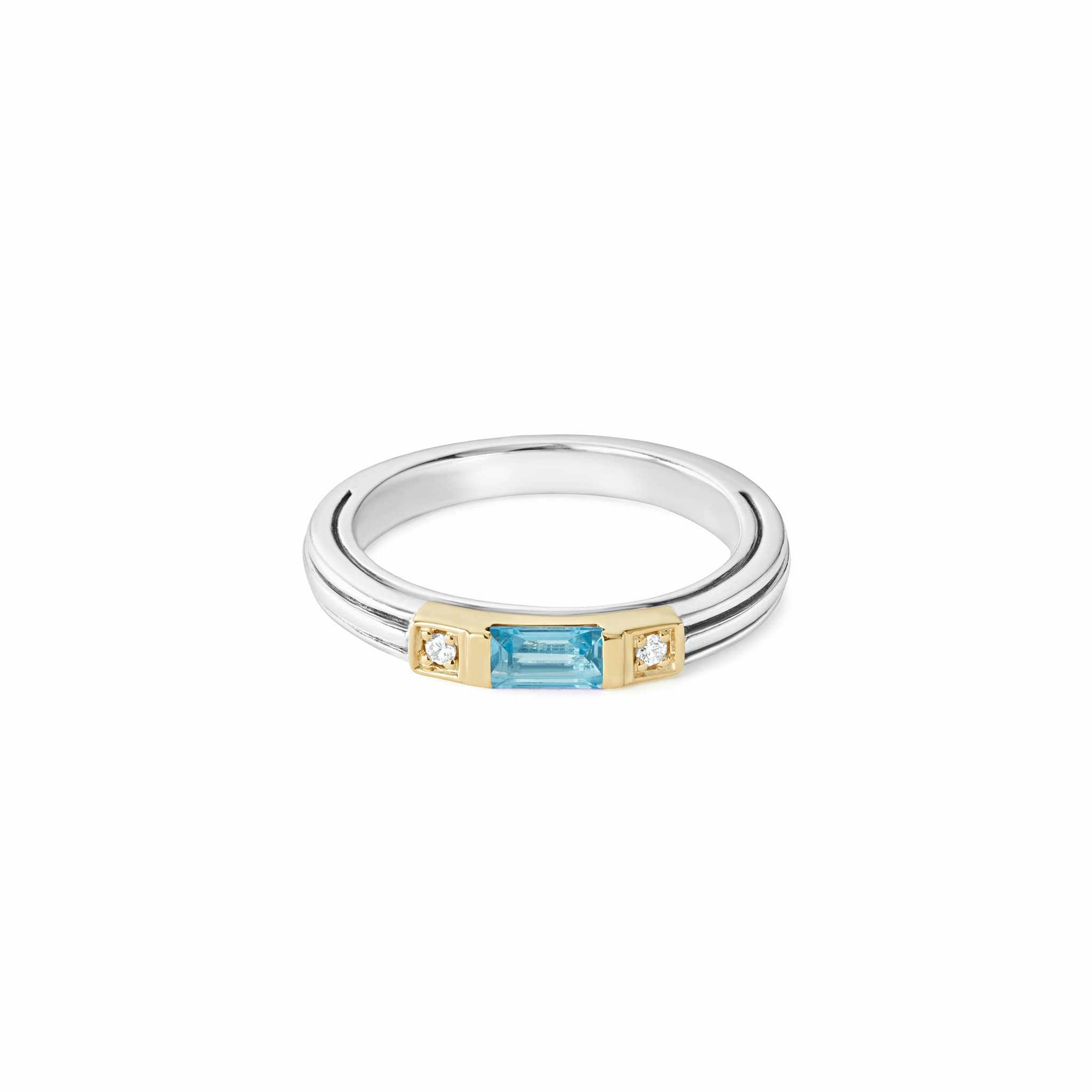 Rittenhouse Swiss Blue Topaz and Diamond Stacking Ring