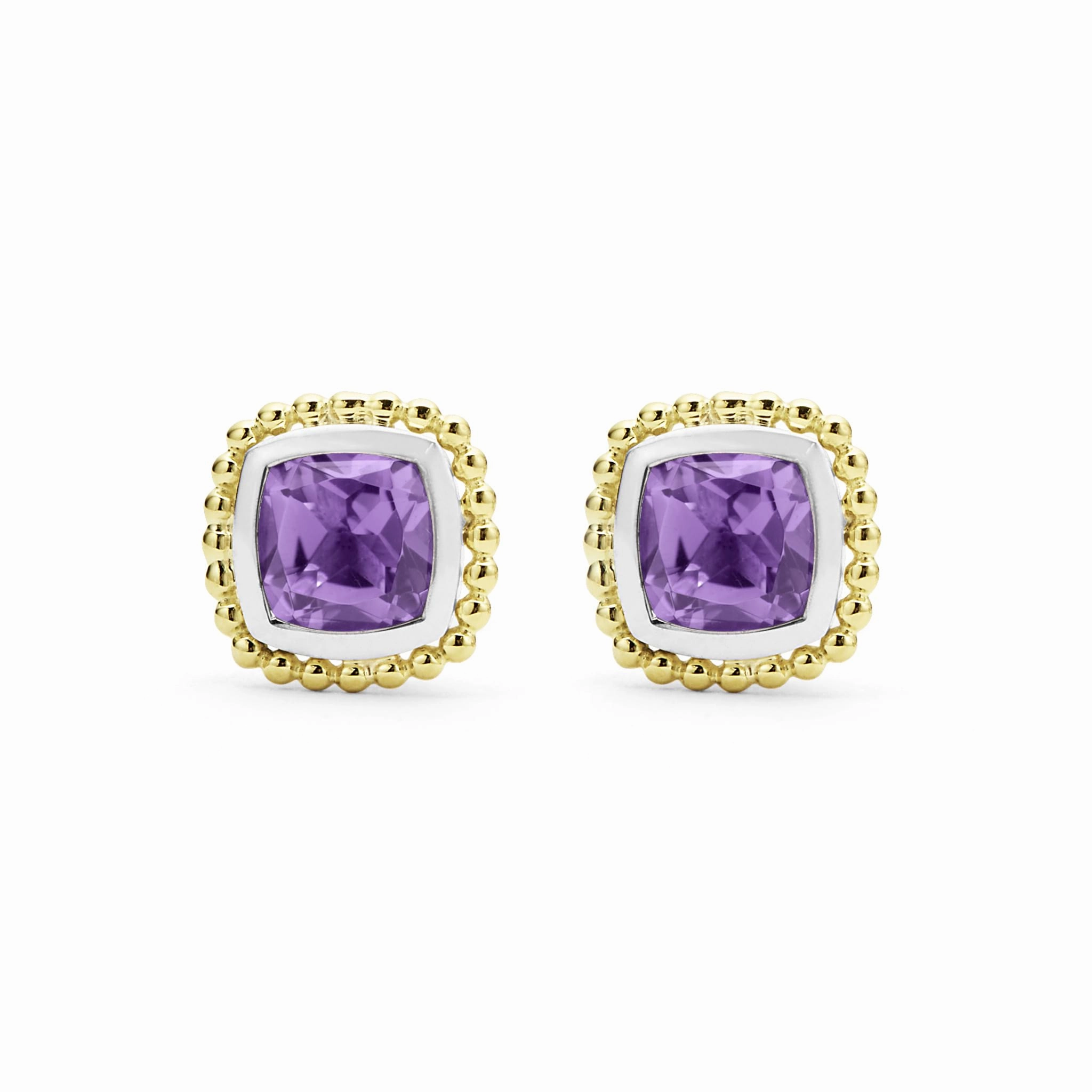 Rittenhouse Two-Tone Amethyst Stud Earrings