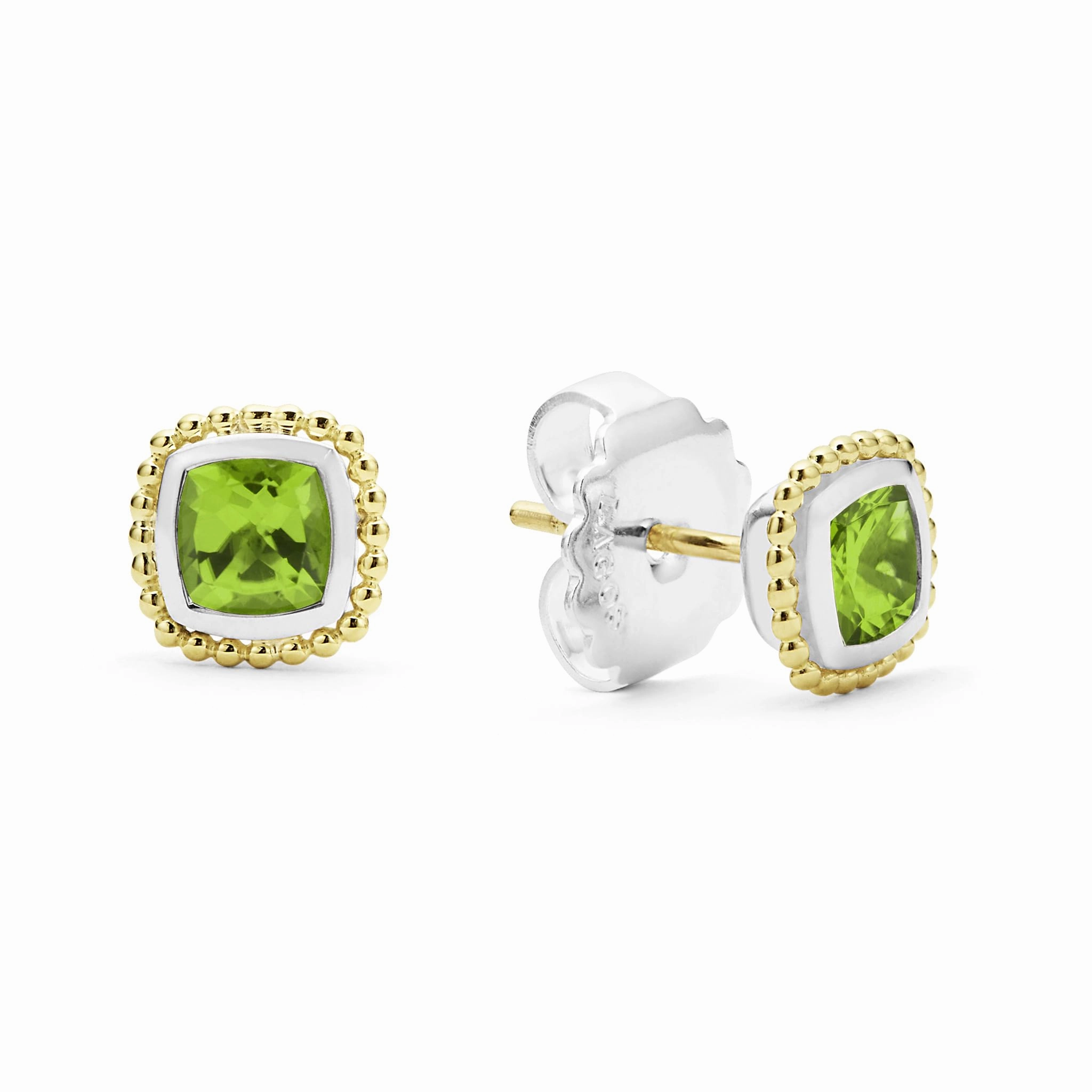 Rittenhouse Two-Tone Peridot Stud Earrings