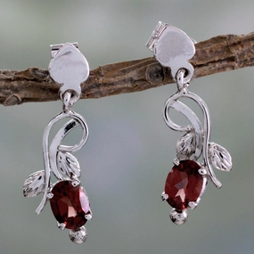 Romantic Temptation 2 Carat Garnet and Sterling Silver Earrings