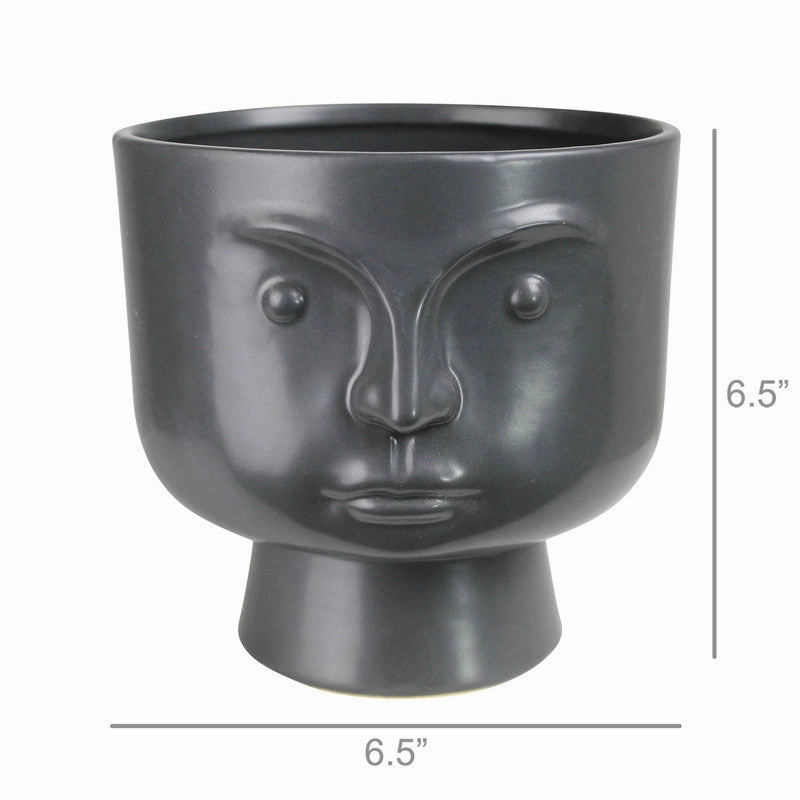 Rory Cachepot, Ceramic, Black - Lrg