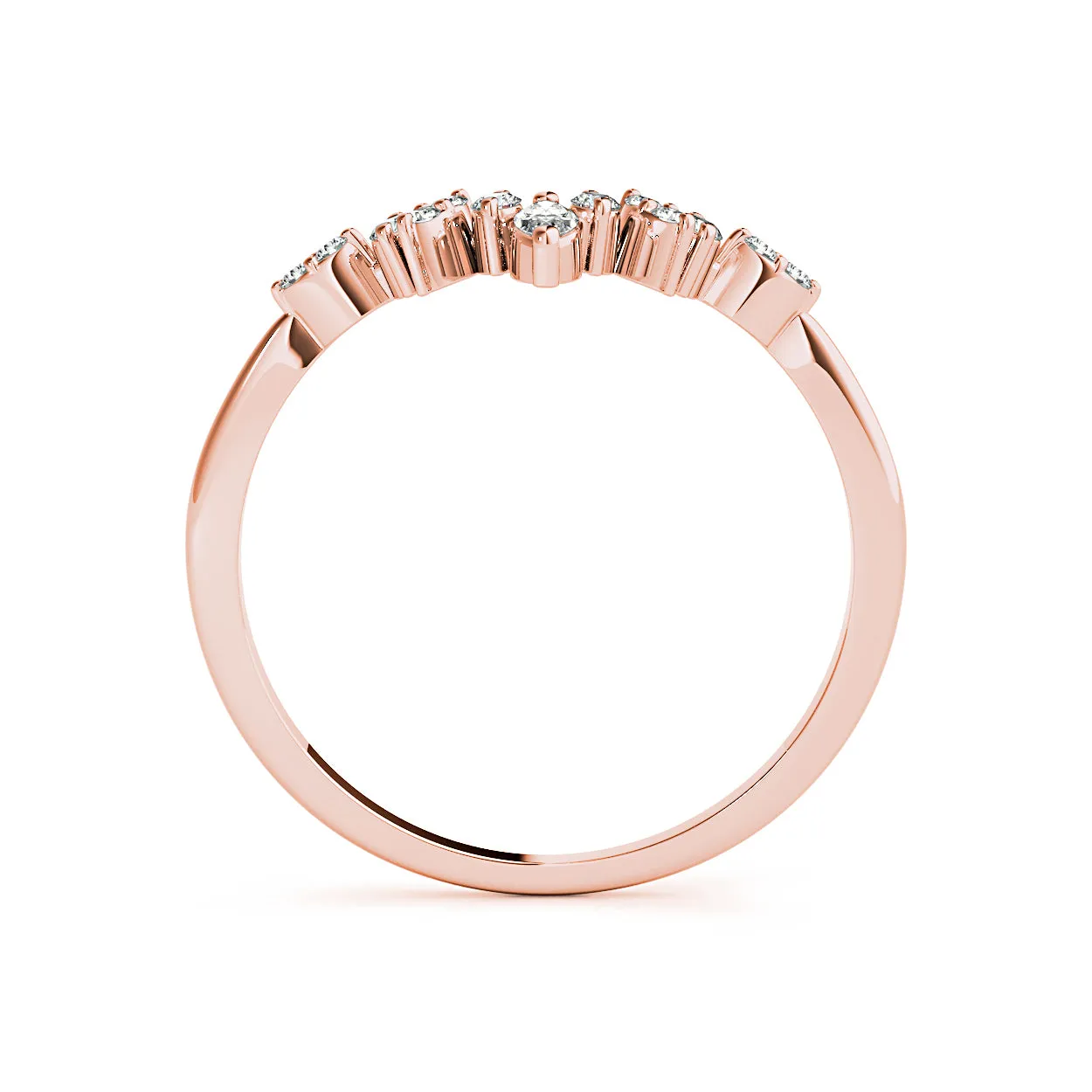 Round And Marquise Diamond Crown Style Band