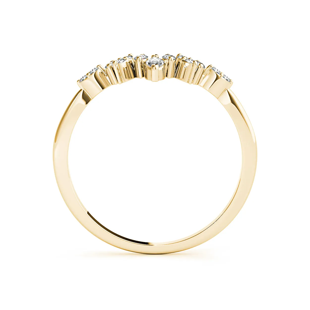 Round And Marquise Diamond Crown Style Band