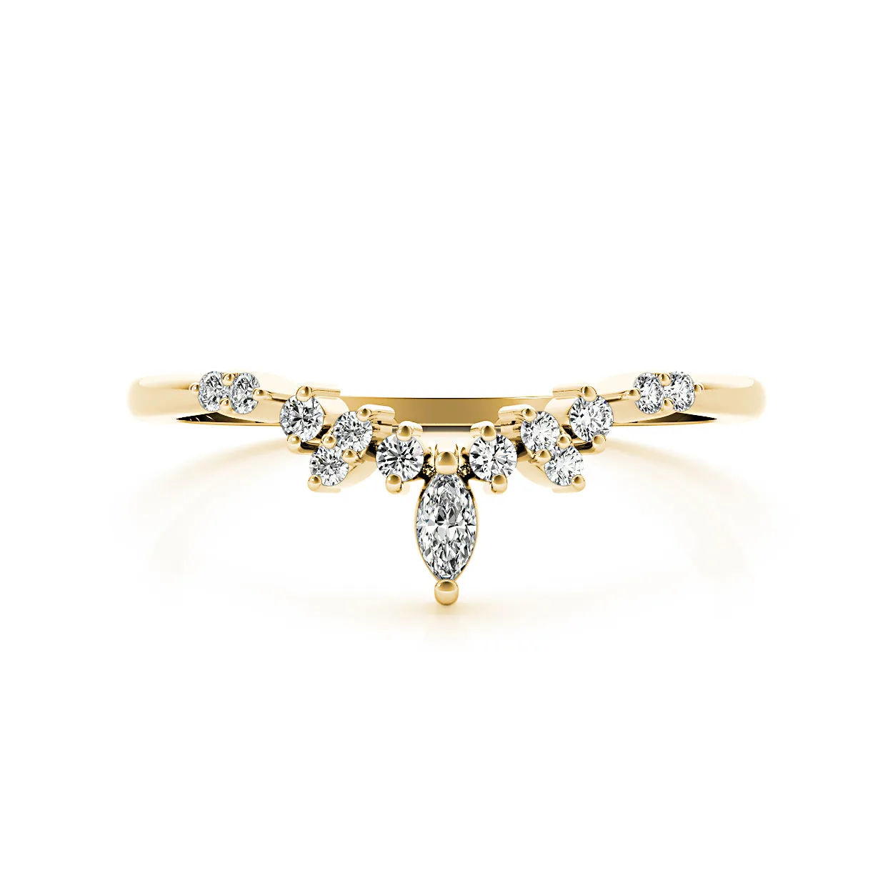Round And Marquise Diamond Crown Style Band
