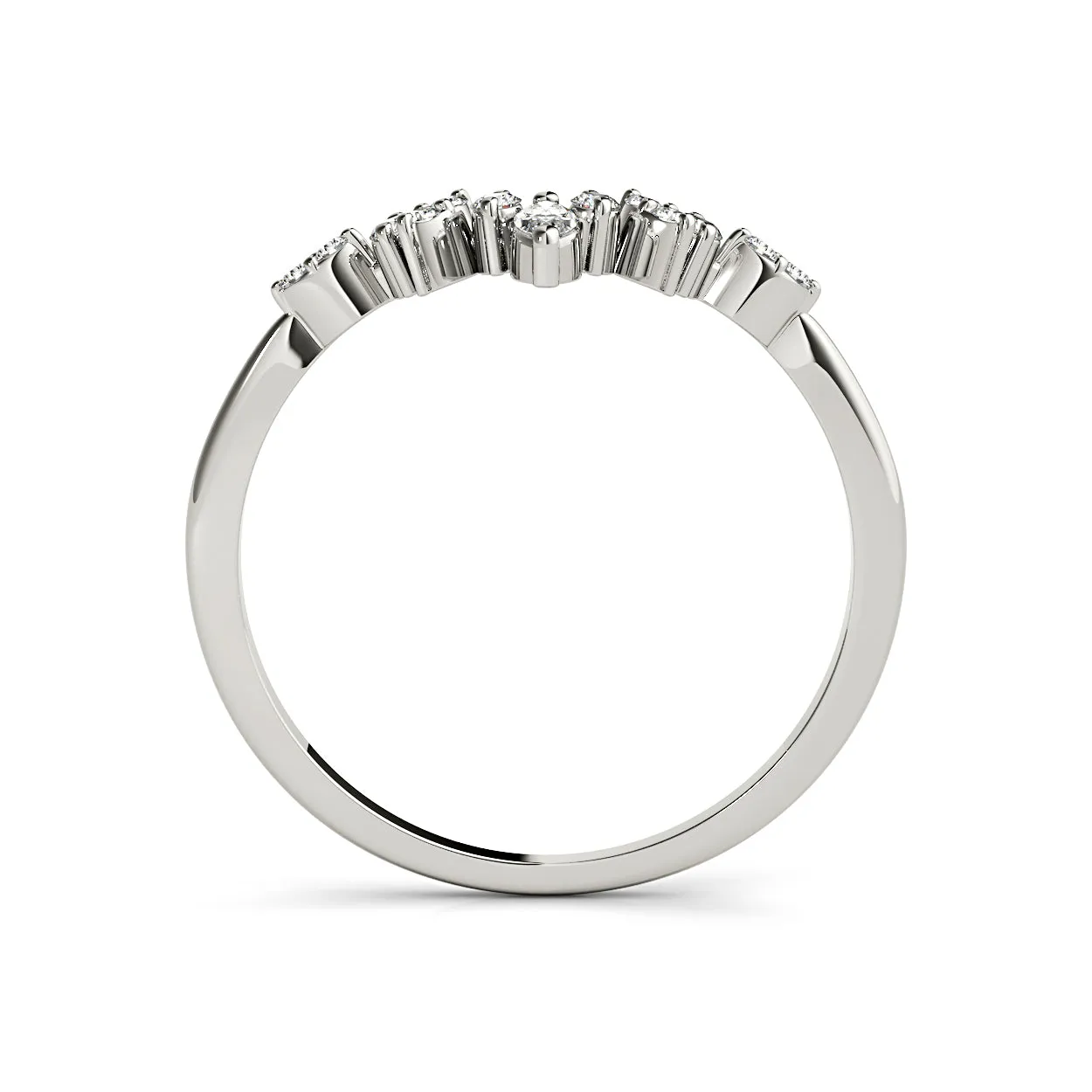 Round And Marquise Diamond Crown Style Band