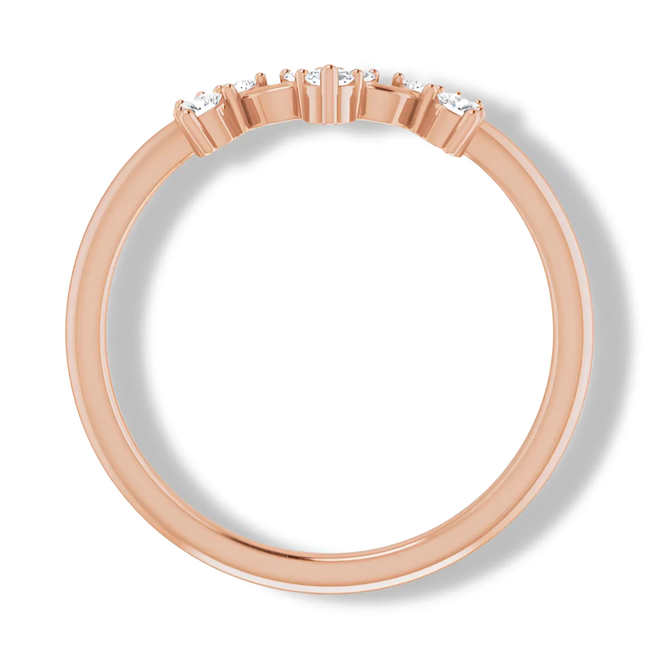 Round Diamond Curved Band