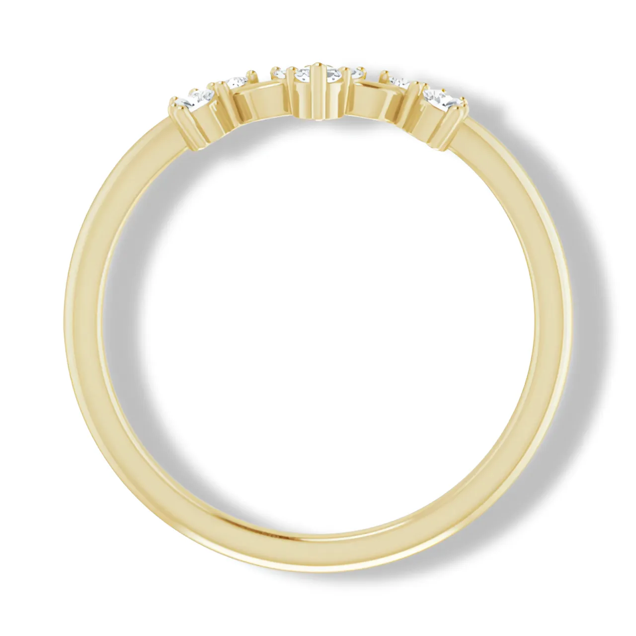 Round Diamond Curved Band