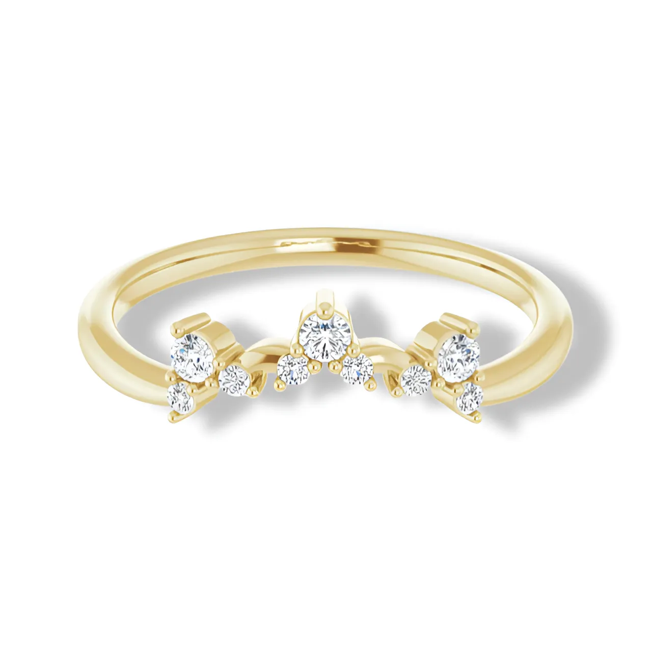 Round Diamond Curved Band