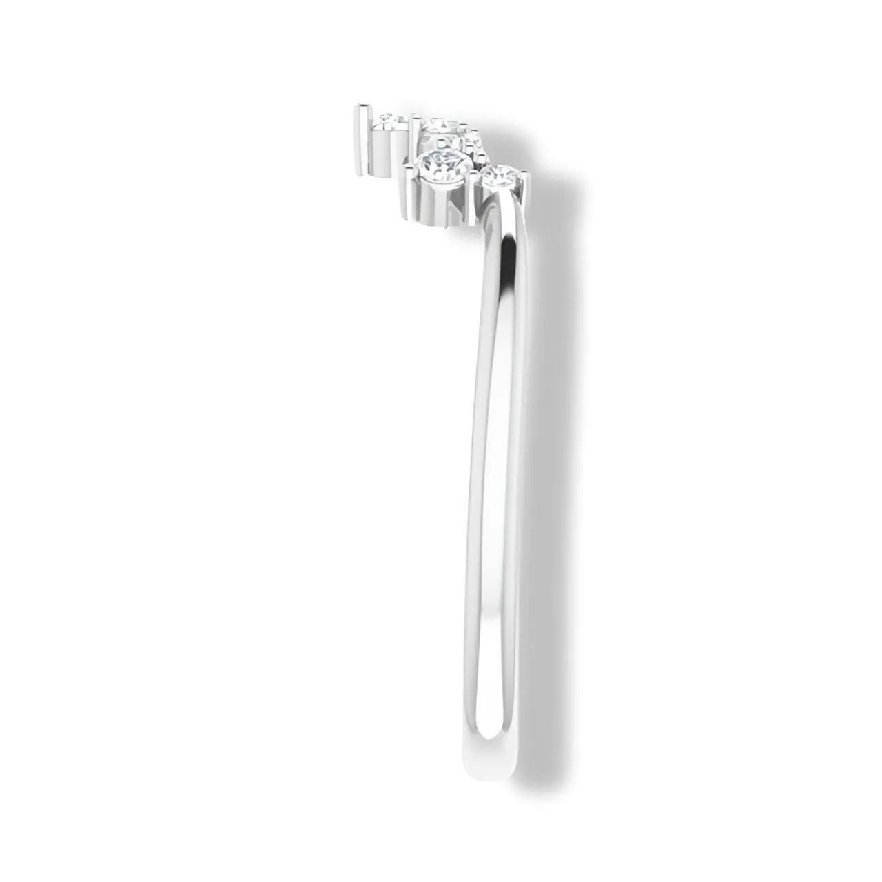 Round Diamond Curved Band