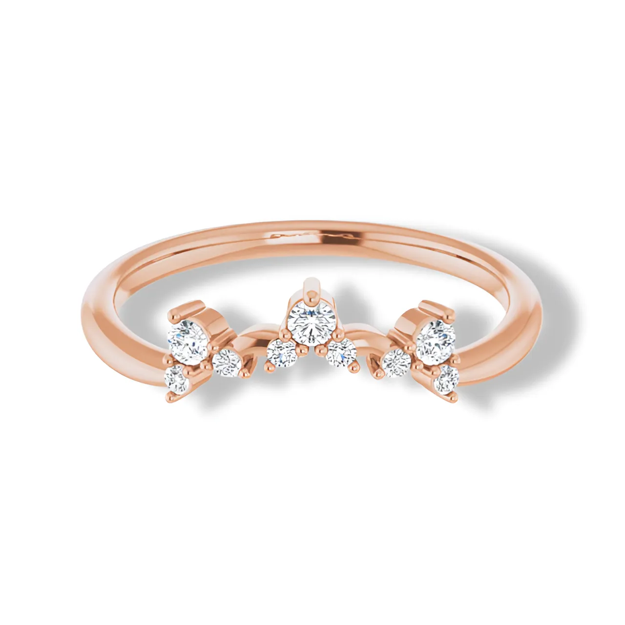 Round Diamond Curved Band