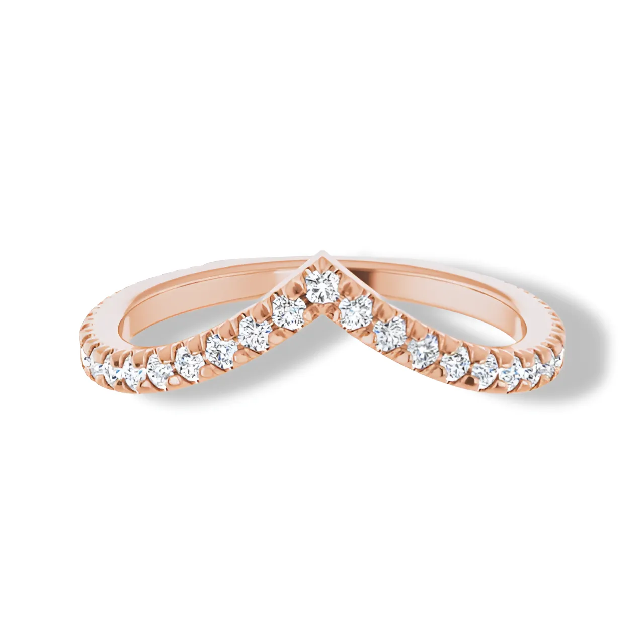 Round Diamond V Shape Contour Band