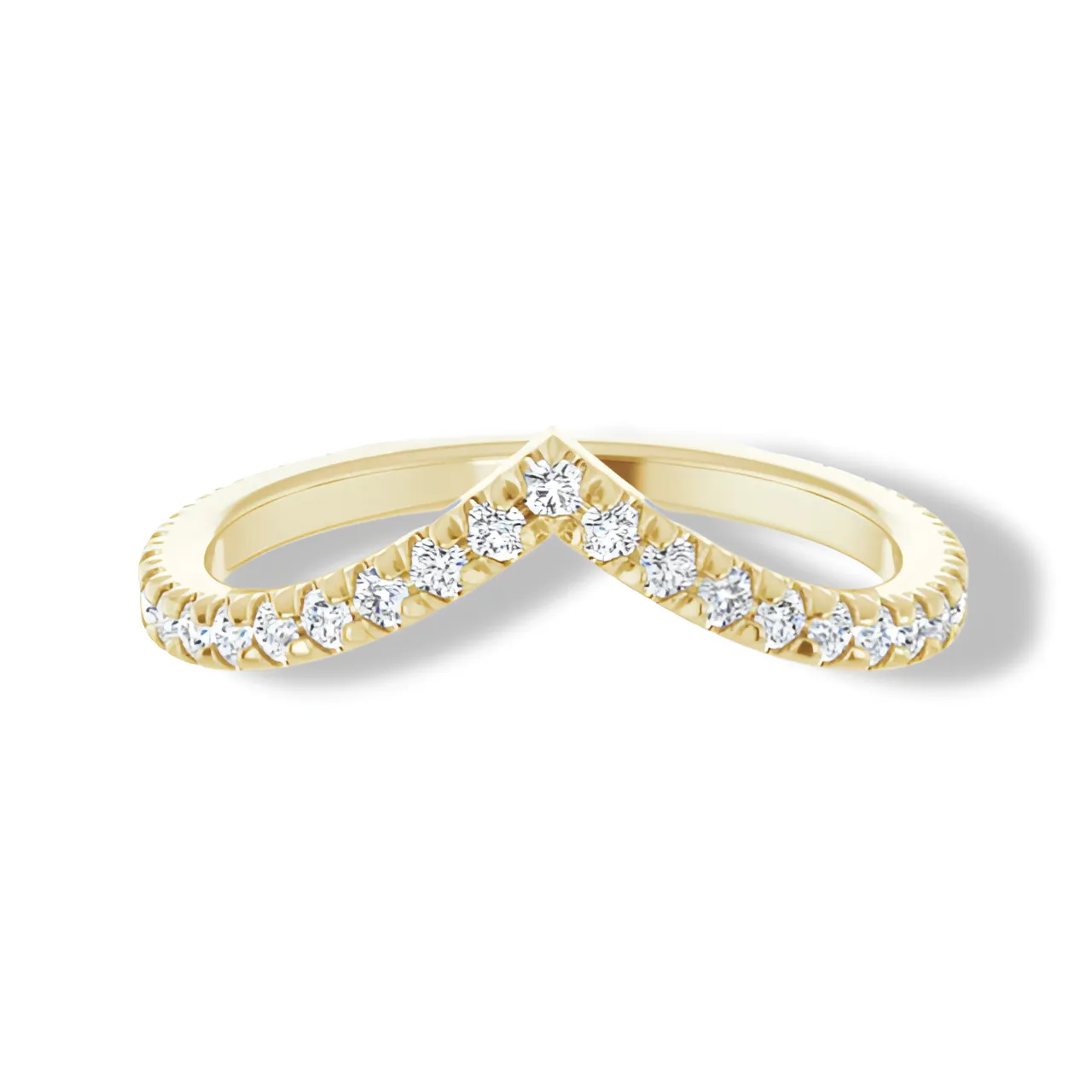 Round Diamond V Shape Contour Band