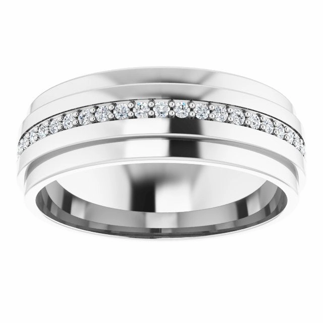 Round Diamond Men's Double Edge Eternity Band