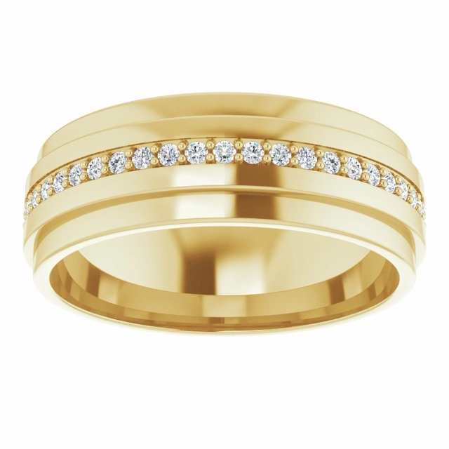 Round Diamond Men's Double Edge Eternity Band
