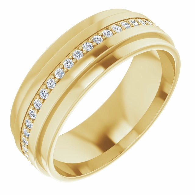 Round Diamond Men's Double Edge Eternity Band