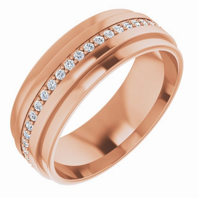 Round Diamond Men's Double Edge Eternity Band