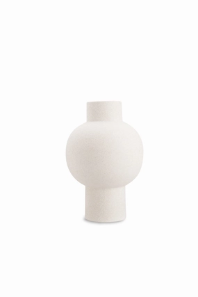 Round White Ceramic Tribal Vase | Liang & Eimil Diamen II Vase,Glass Vase