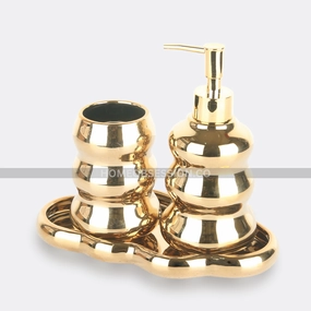 Royal Golden Series Bath Set With Tray Shower Curtain,Waterproof Curtain