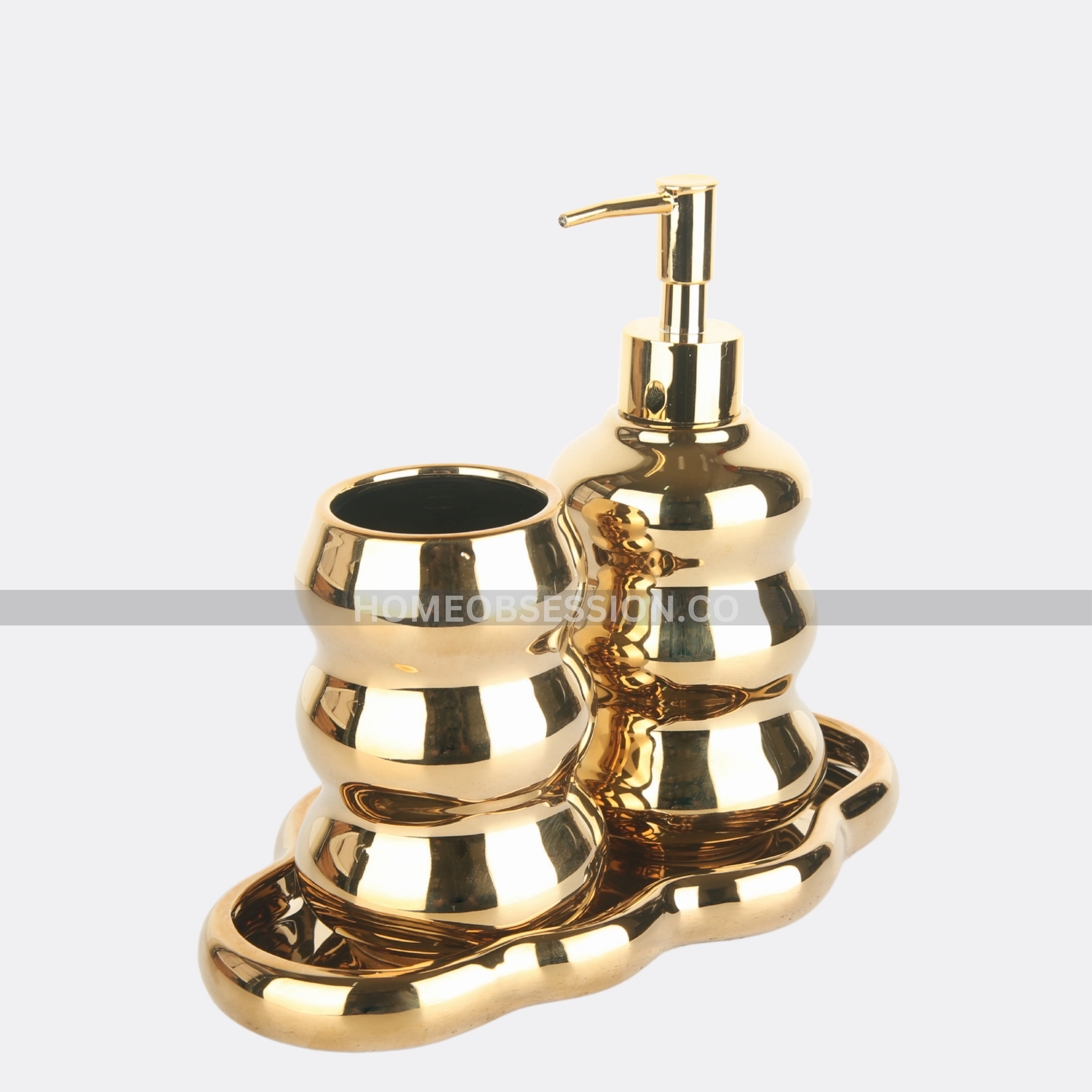Royal Golden Series Bath Set With Tray