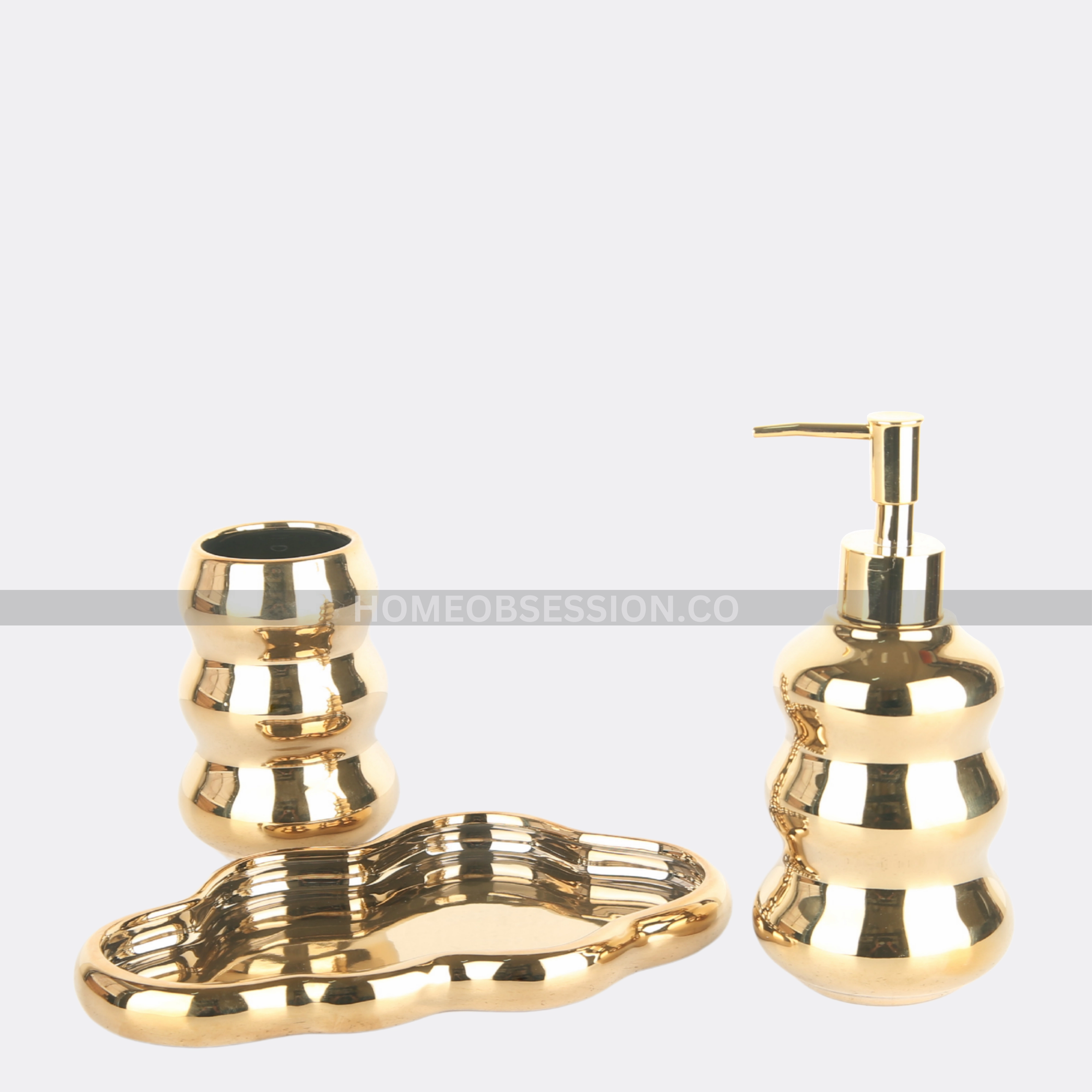 Royal Golden Series Bath Set With Tray