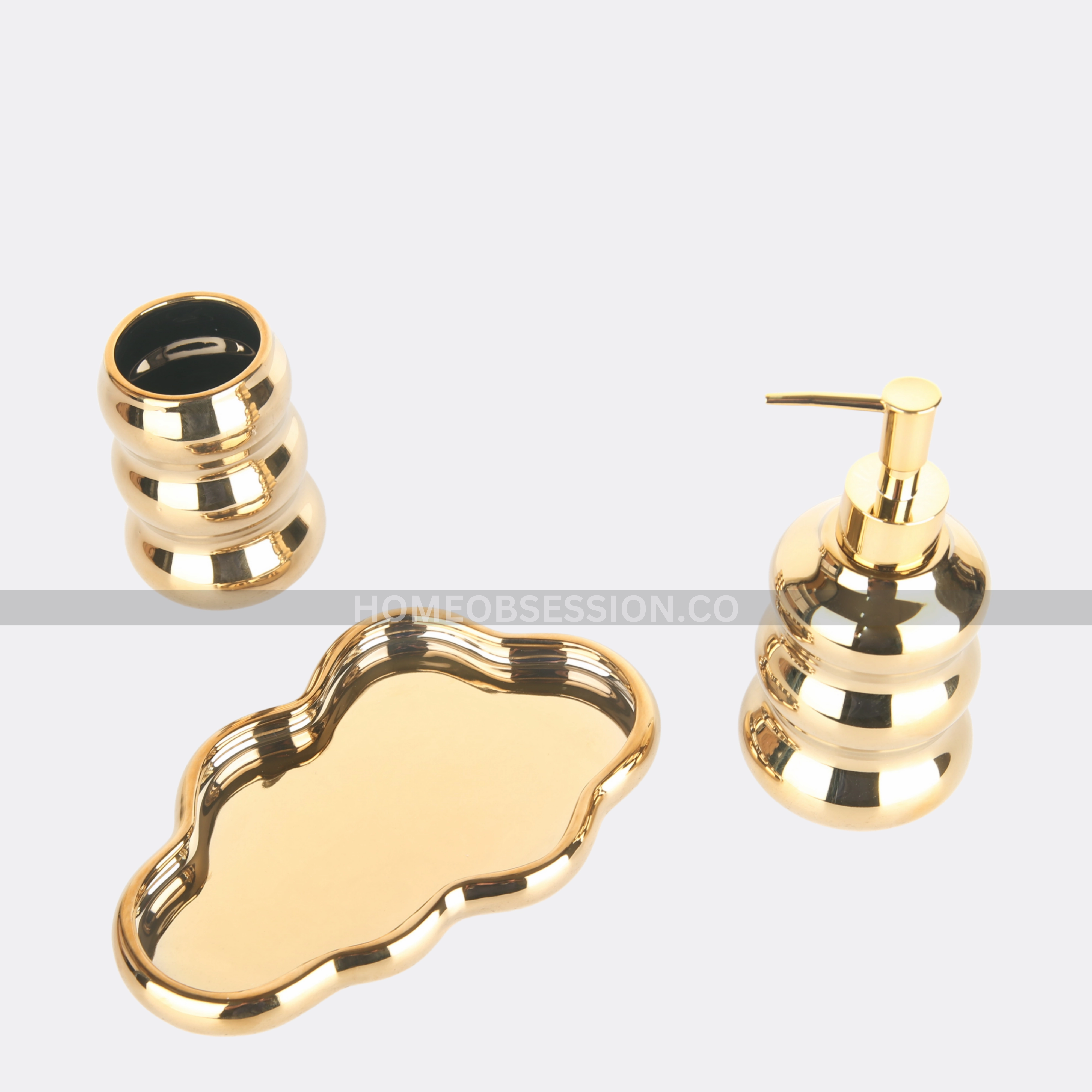 Royal Golden Series Bath Set With Tray