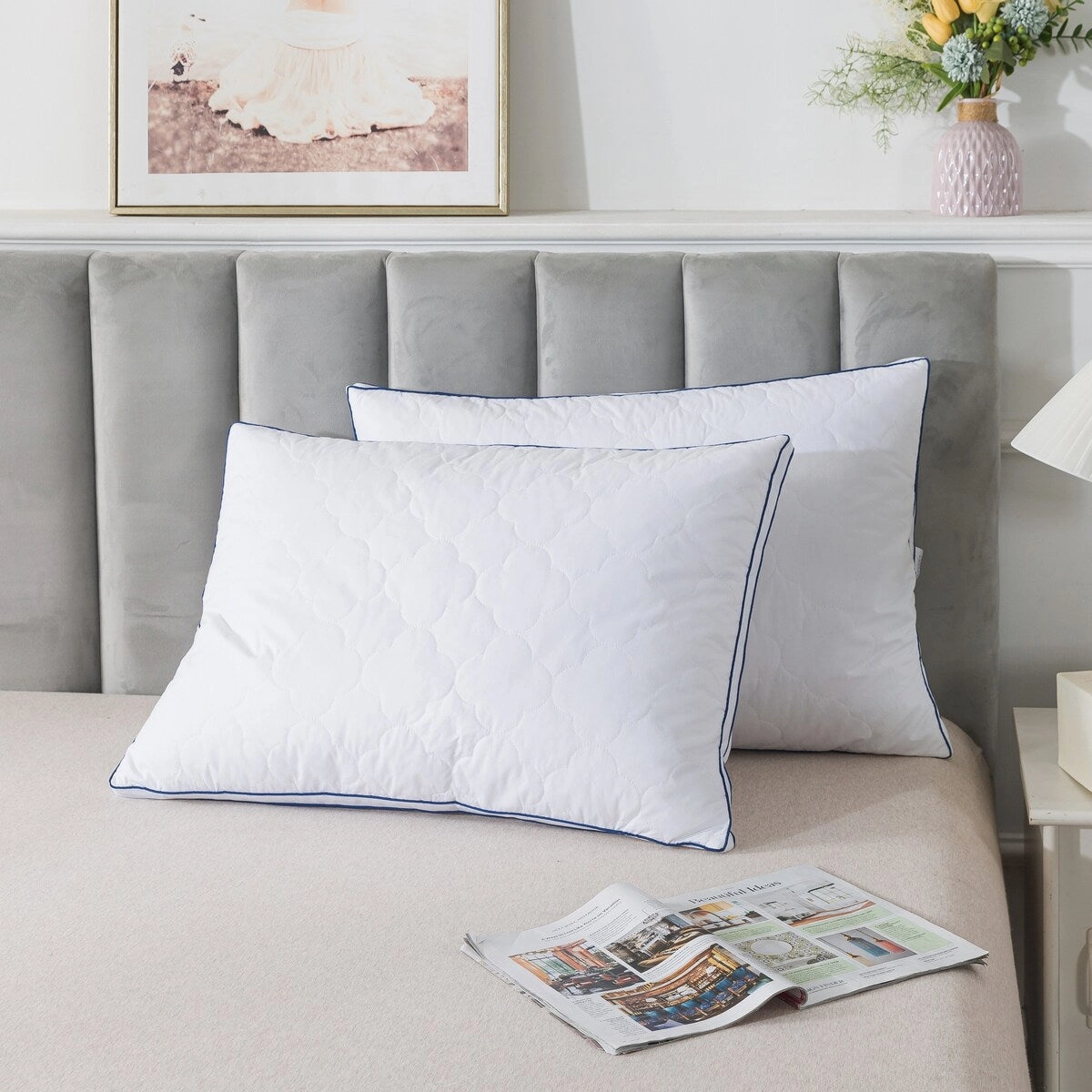 Royal Velvet White European Down Blend Surround Pillow - 1-inch Gusset pillows,bed pillow,sleeping cushion