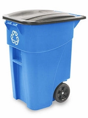Rubbermaid Recycling Can with Wheels - 50 Gallon