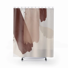 Rust Beige Ivory Abstract Shower Curtain Lighting,Home Lighting