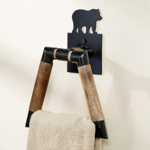 Rustic Bear Towel Ring bathroom furniture, vanity cabinet